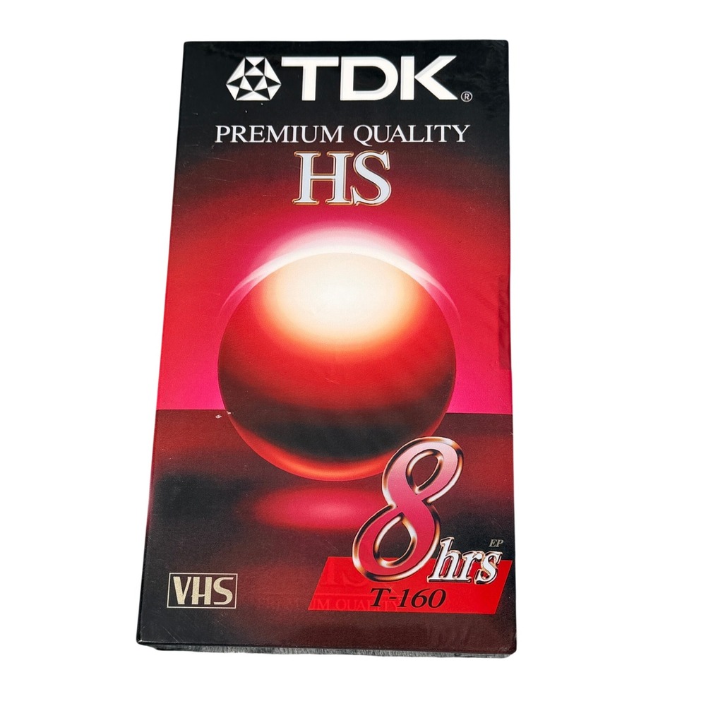 TDK HS T-160 Premium Quality Blank VHS Video Tape 8 Hours EP New Sealed